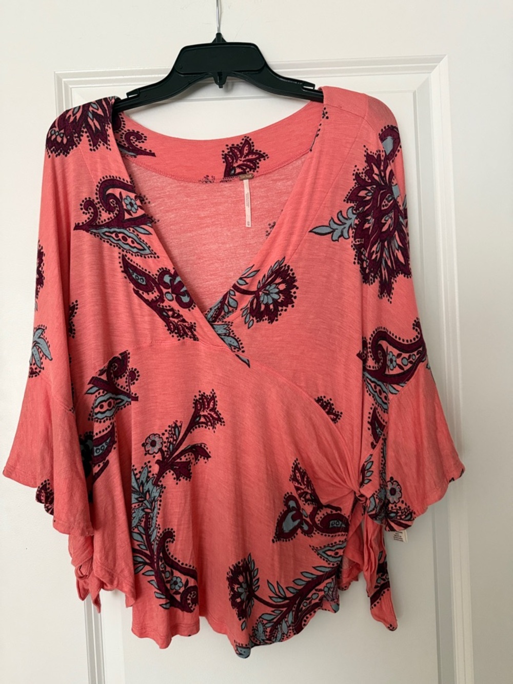 Free People Coral Paisley Top